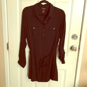 Black button down dress